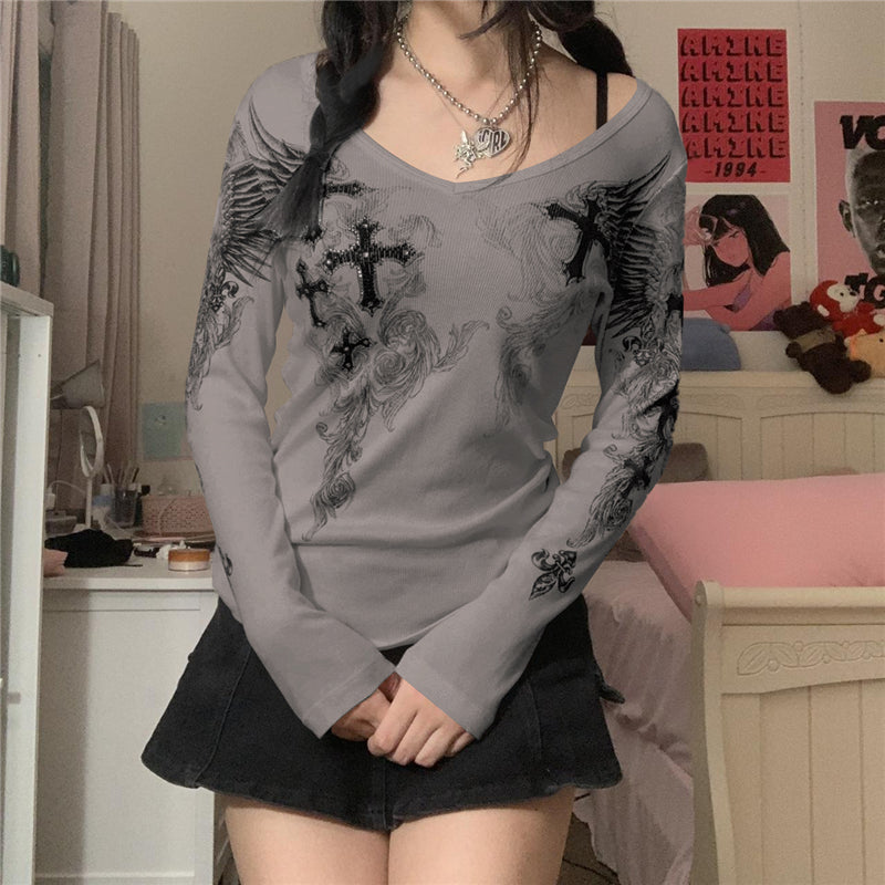 Cross Wings Long Sleeve Tee